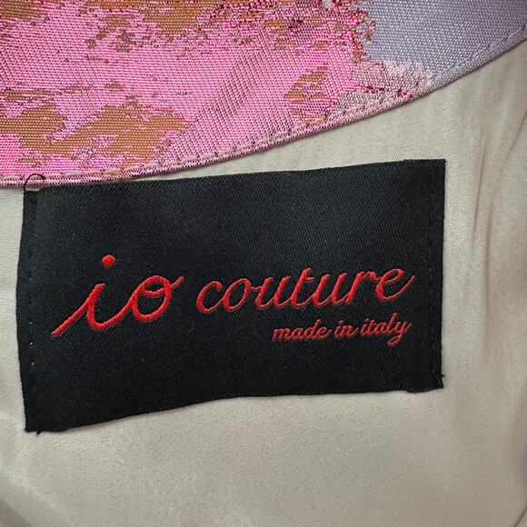 Io Couture Floral Foliage Pastel Fit & Flare Pleated Structured Mini Dress US 40 - Picture 6 of 12